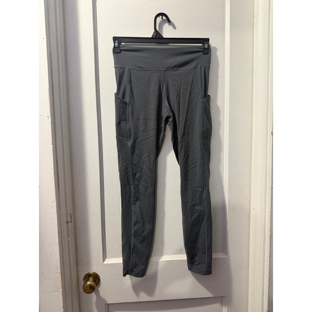 Rae Mode Womens Gray High Waisted Athletic Pocket Leggings Size Medium M